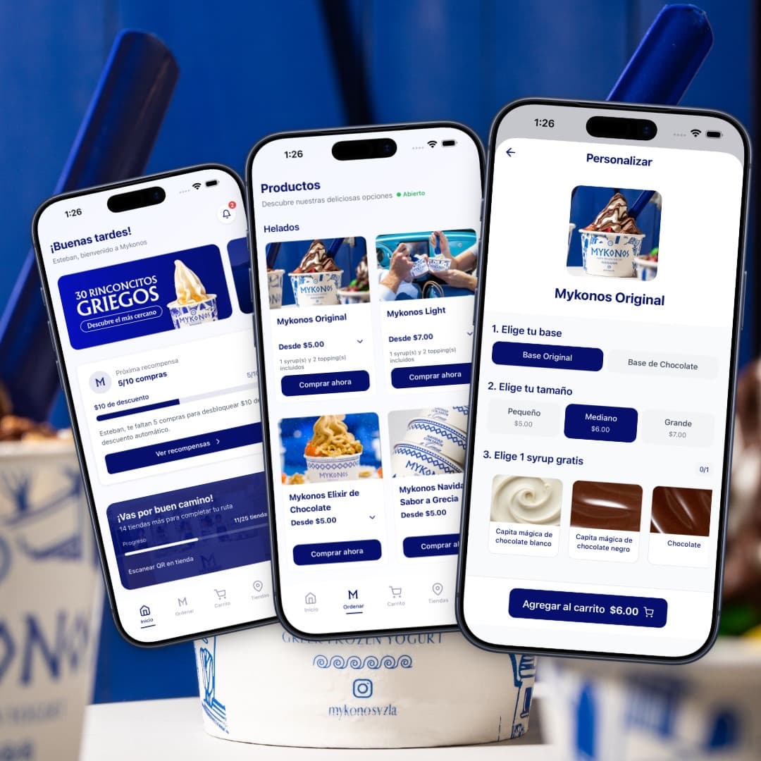 App móvil Mykonos Greek
